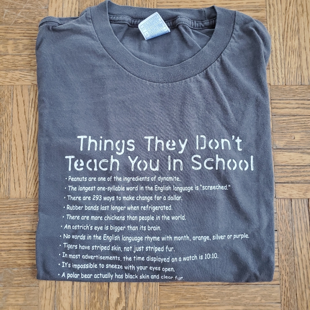 "Things they don't teach you in school" t-shirt